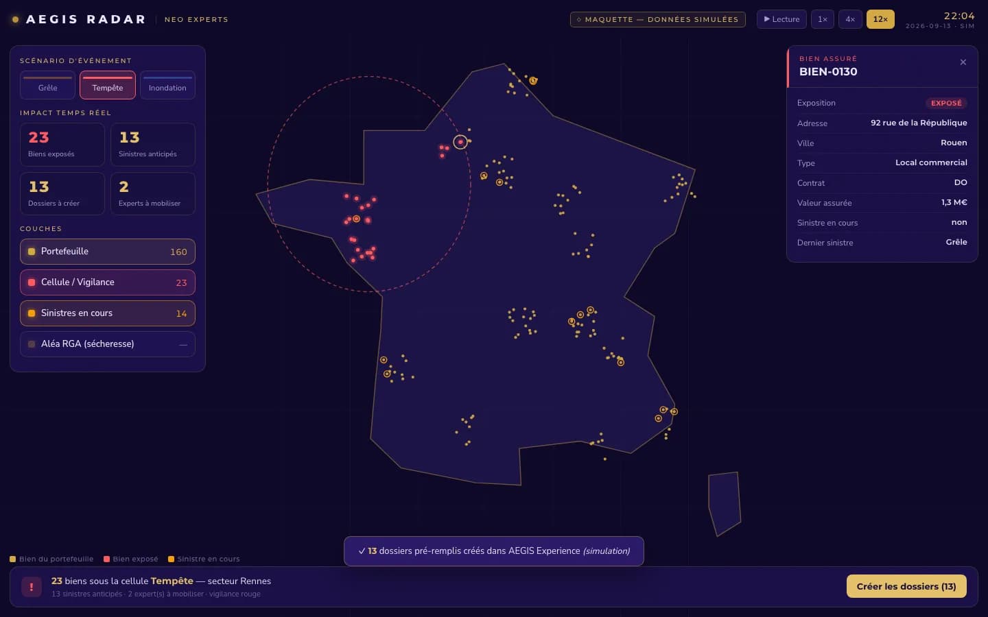 Création automatique des dossiers pré-remplis dans AEGIS Experience