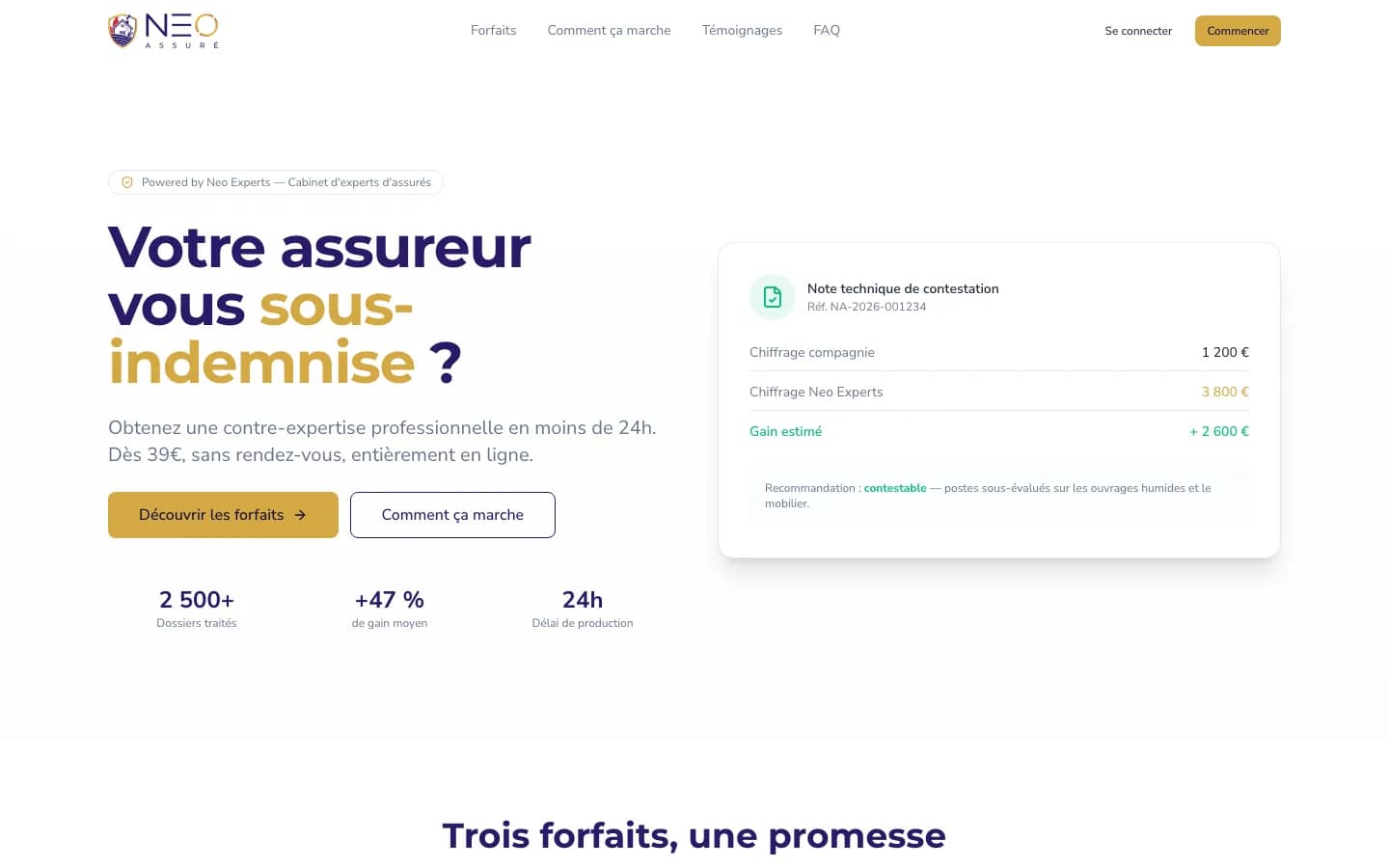 Page d'accueil : contre-expertise en ligne dès 39 €